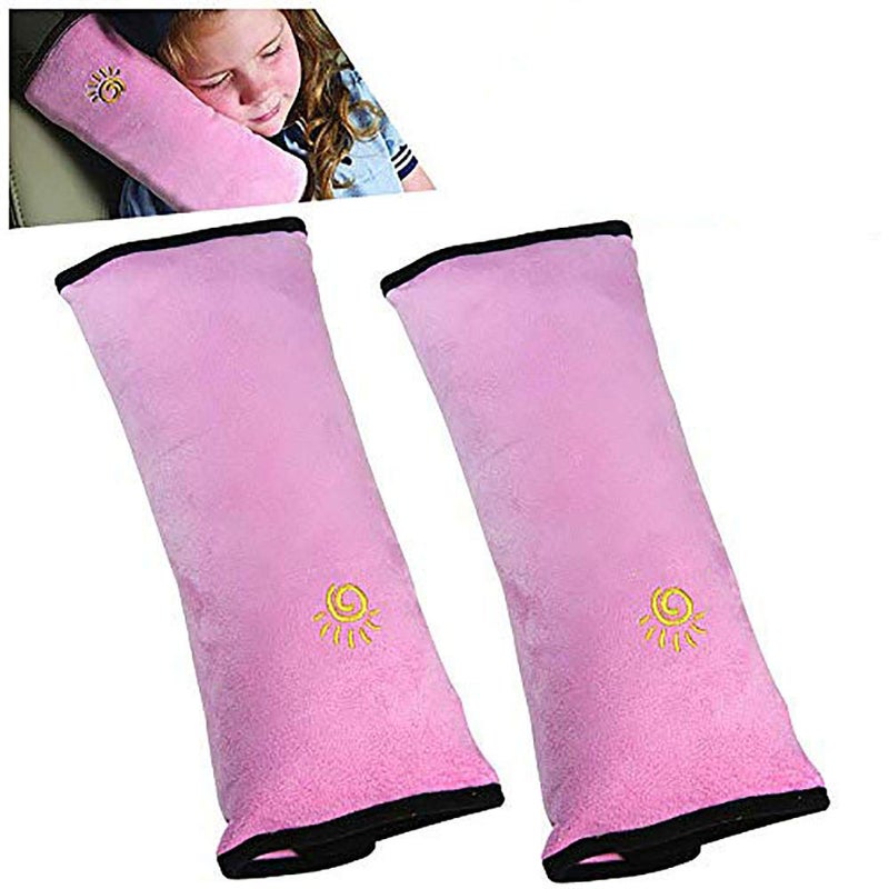 COFFLED 2PC Seat Belt Pillow for Kids, Car Seat Pillow Neck Rest for Kids, Kids Travel Pillow for Car Seat, Kids Seatbelt Pillow, Toddler Infant Safety Support Shoulder Flat Pad, Seat Belt Strap Covers in Car - Image 1